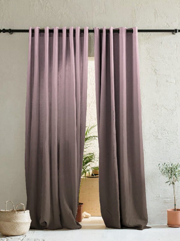 Elegant Ombre Print Room Darkening Curtain Set of 2, FL5