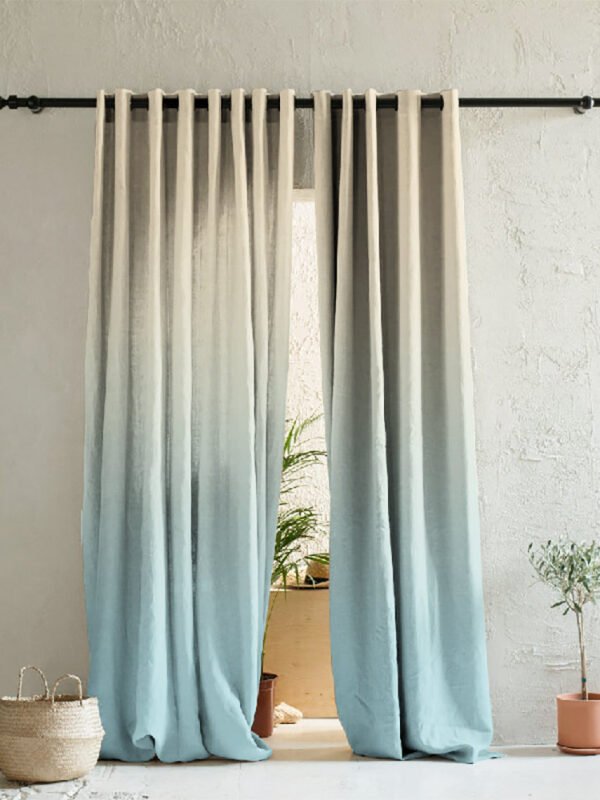 Elegant Ombre Print Room Darkening Curtain - Set of 2 - DSFRDM1