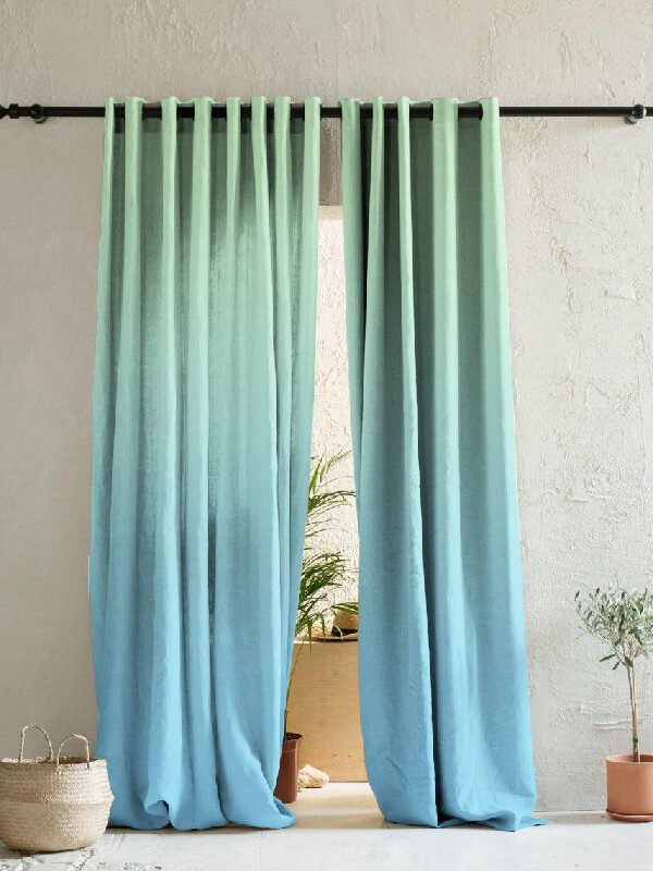 Elegant Ombre Print Room Darkening Curtain - Set of 2 - DSOFC10
