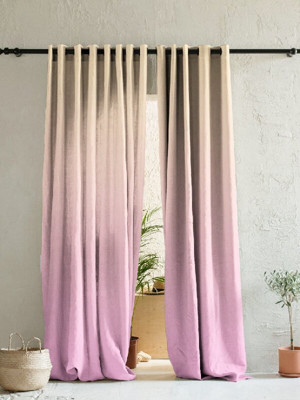Elegant Ombre Print Room Darkening Curtain - Set of 2 - DSOFC12