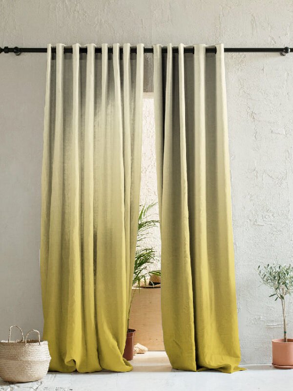 Elegant Ombre Print Room Darkening Curtain - Set of 2 - DSOMBRE13
