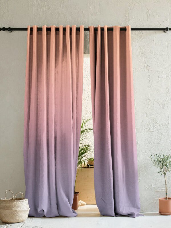 Elegant Ombre Print Room Darkening Curtain - Set of 2 - DSOMBRE19