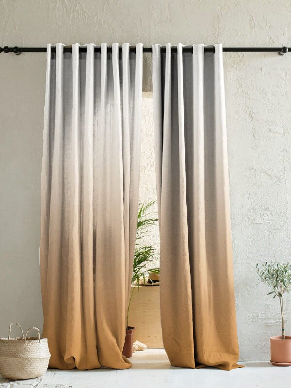 Elegant Ombre Print Room Darkening Curtain Set of 2, OMBRE22