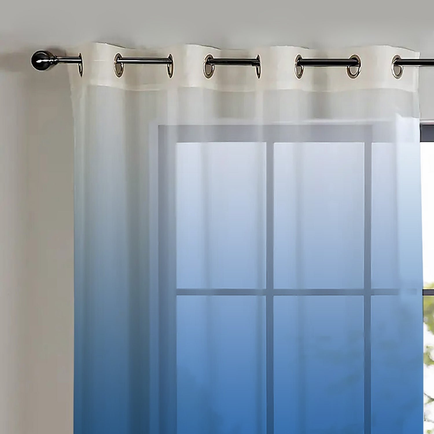 Elegant Ombre Print Sheer Semi Transparent Curtain Set of 2 OMBRE23 - Image 2