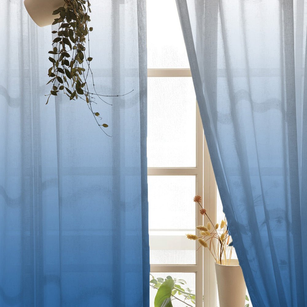 Elegant Ombre Print Sheer Semi Transparent Curtain Set of 2 OMBRE23 - Image 5