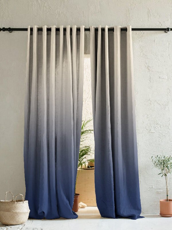 Elegant Ombre Print Room Darkening Curtain - Set of 2 - DSTWOM4