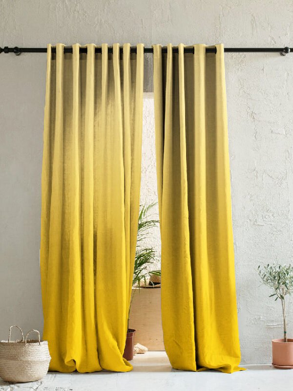 Elegant Ombre Print Room Darkening Curtain - Set of 2 - DS WOVEN 3