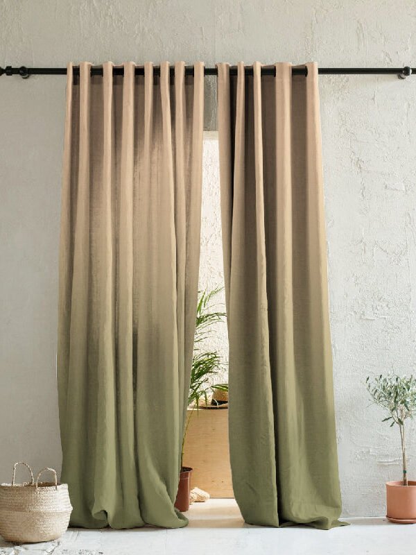 Elegant Ombre Print Room Darkening Curtain - Set of 2 - DSWOVEN5