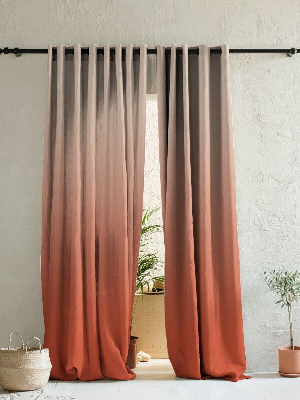 Elegant Ombre Print Room Darkening Curtain - Set of 2 - DSWOVEN6