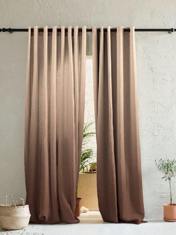Elegant Ombre Print Room Darkening Curtain - Set of 2 - DSWOVEN7