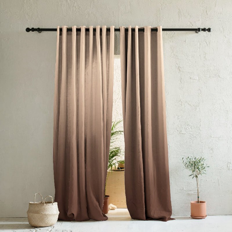 Elegant Ombre Print Room Darkening Curtain - Set of 2 - DSWOVEN7